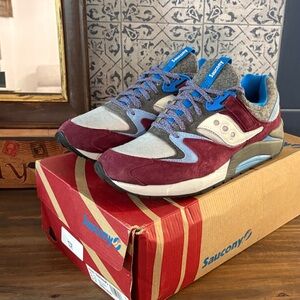 Saucony Burgundy and Blue Sneakers